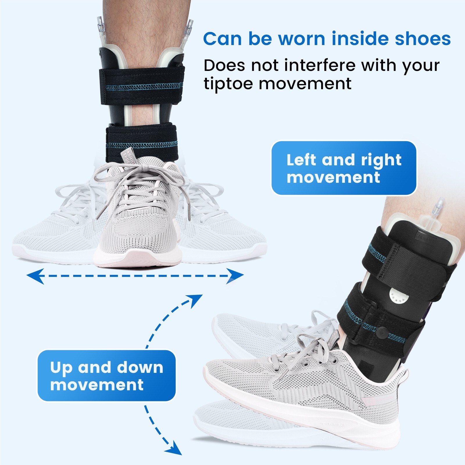 Air Gel Foam Ankle Stabilizer Support Brace for Sprained Ankle, Ligament Injury