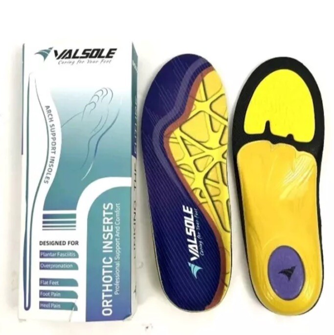 Valsole Orthotic Inserts 220Lbs Plantar Fasciitis High Arch M 12-13