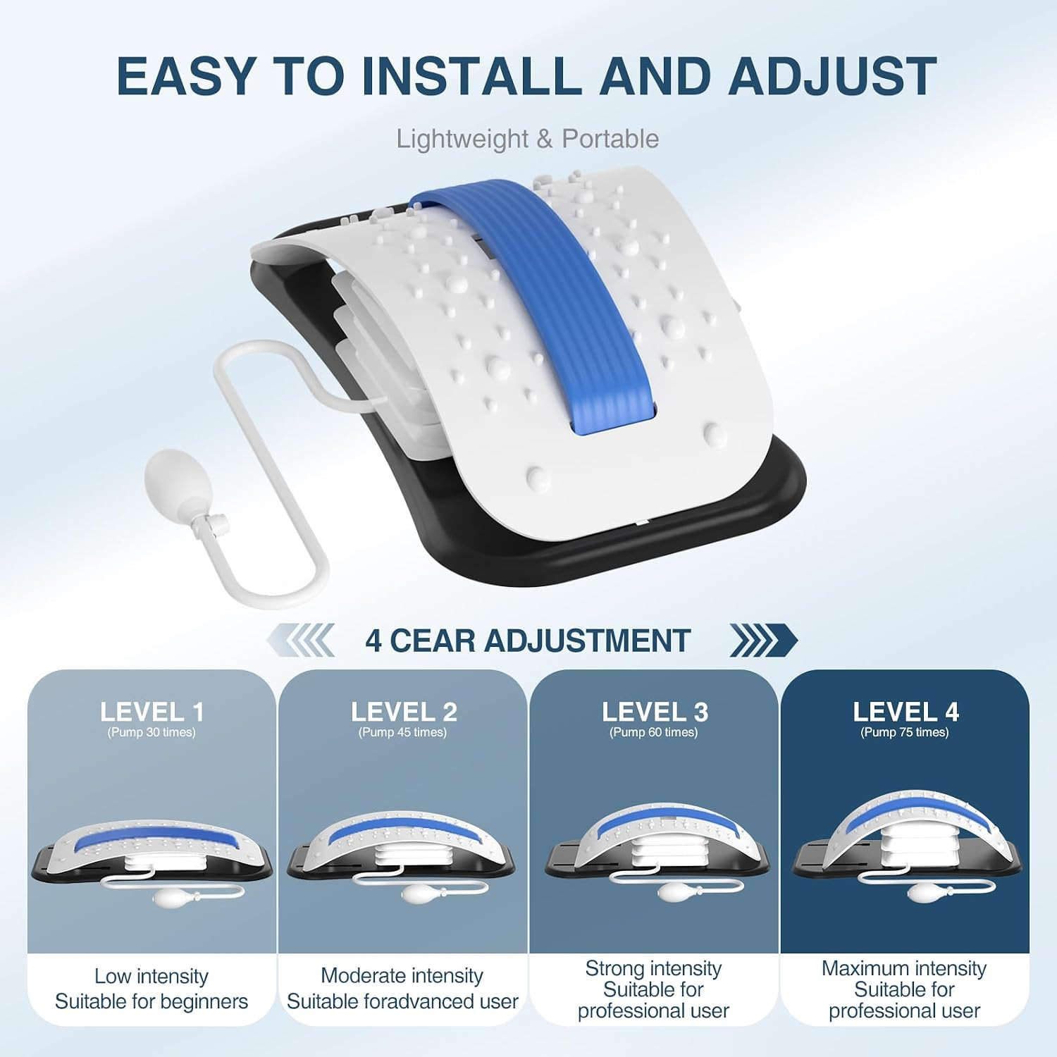 Back Stretcher for Lower Back Pain Relief,Adjustable Inversion Lumbar Traction D