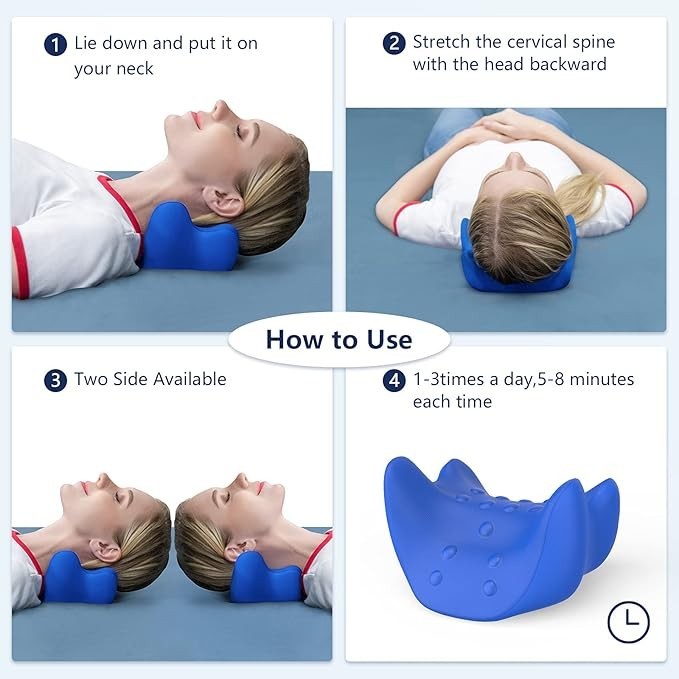 Cervical traction device, neck and shoulder relaxer, chiropractic neck pillow#KK