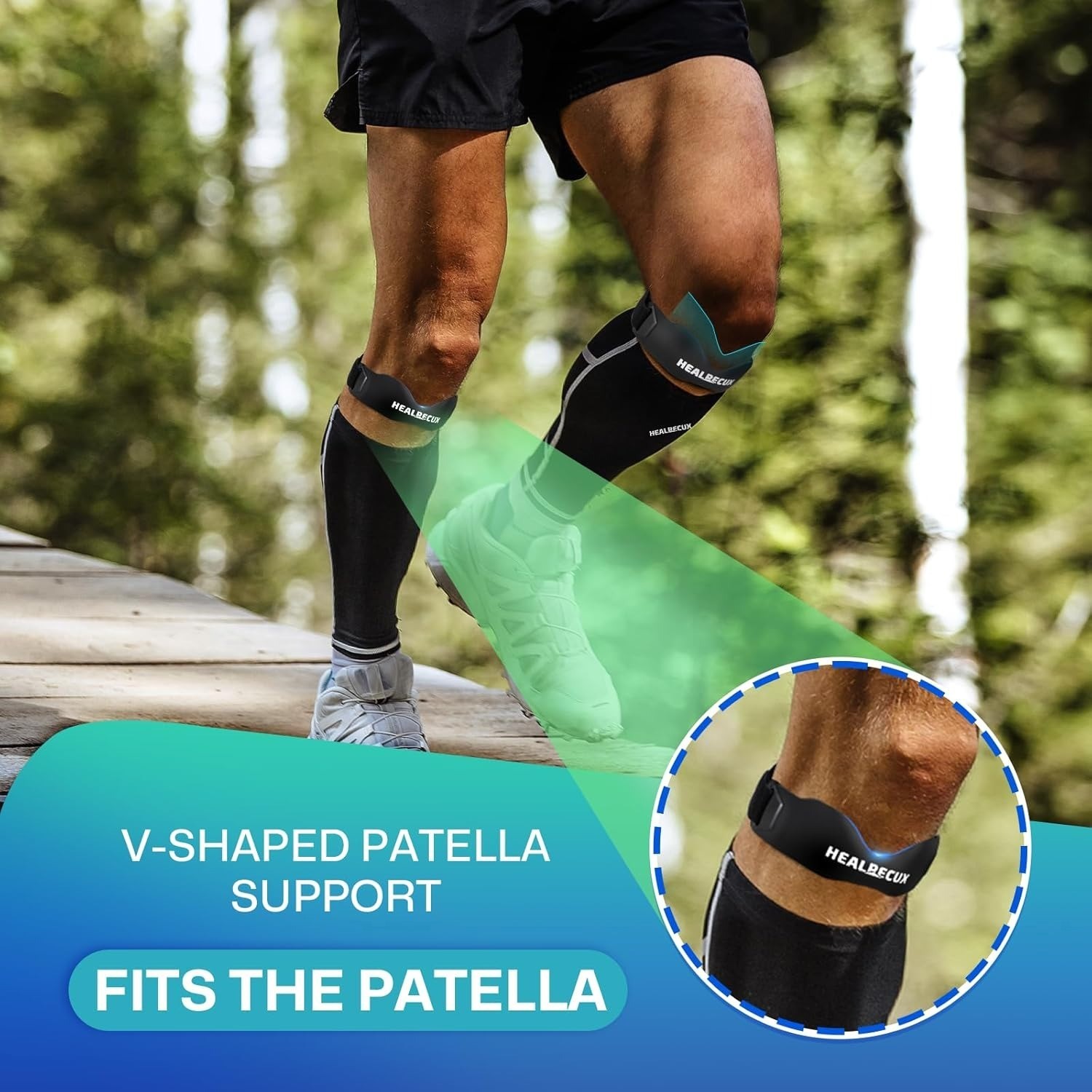 Patella Knee Strap Tendon Support Band for Pain Relief Running Brace Orange