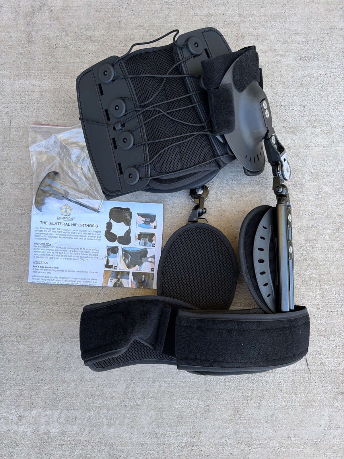 DR MEDICAL HB-166D DRMS Bilateral Hip Orthosis Universal Size (MVP025646) New