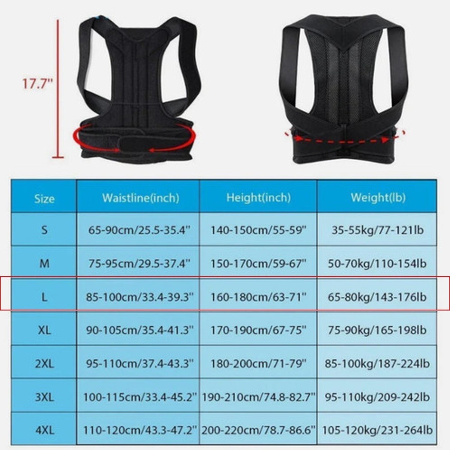 Adjustable Posture Corrector Low Back Support Shoulder Brace Belt for Men Women✅