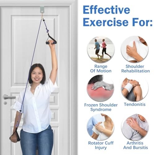 Shoulder Pulley Over Door Physical Therapy Rehab Arm Exerciser Foam Handles