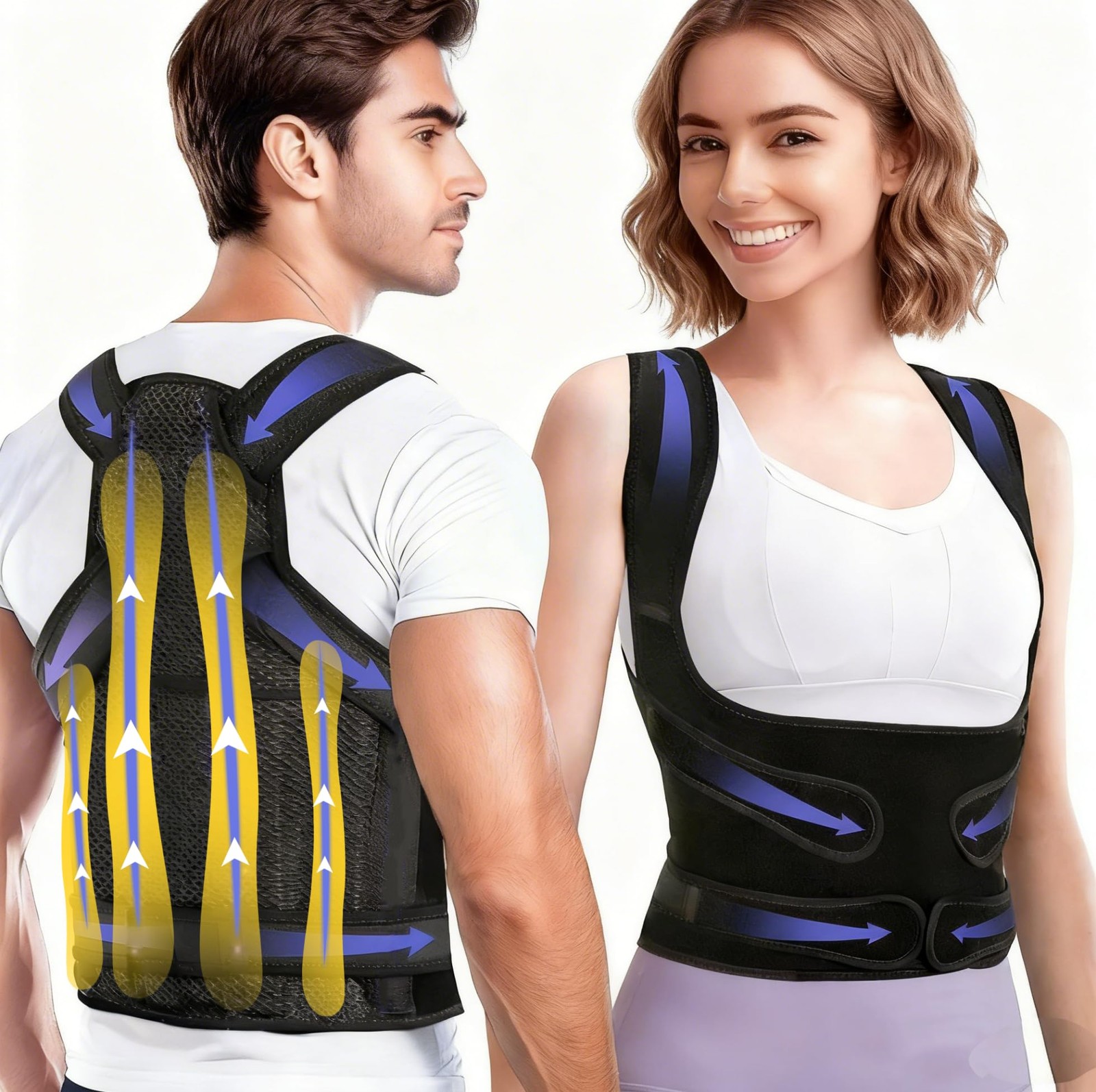 MaelPaom Posture Corrector Back Brace for Men & Women – Relieve Small, Black