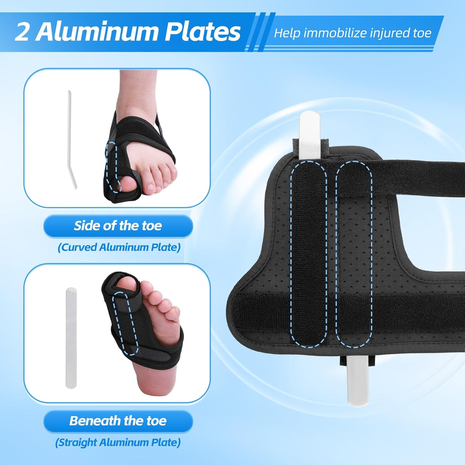 Broken Big Toe Splint Brace, Turf Toe Brace Support for Broken, Fracture, Sprain