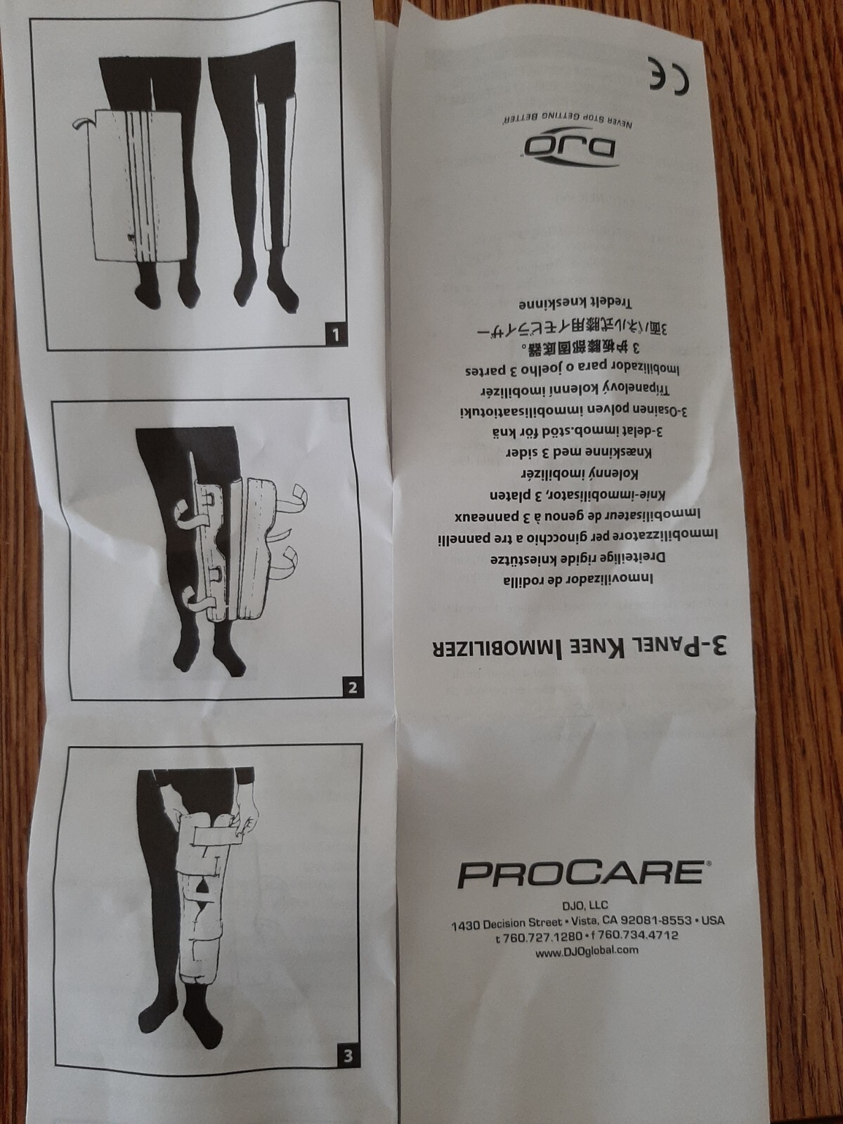 Knee Immobilizer suppport leg brace splint ProCare 16 ” Left or Right new