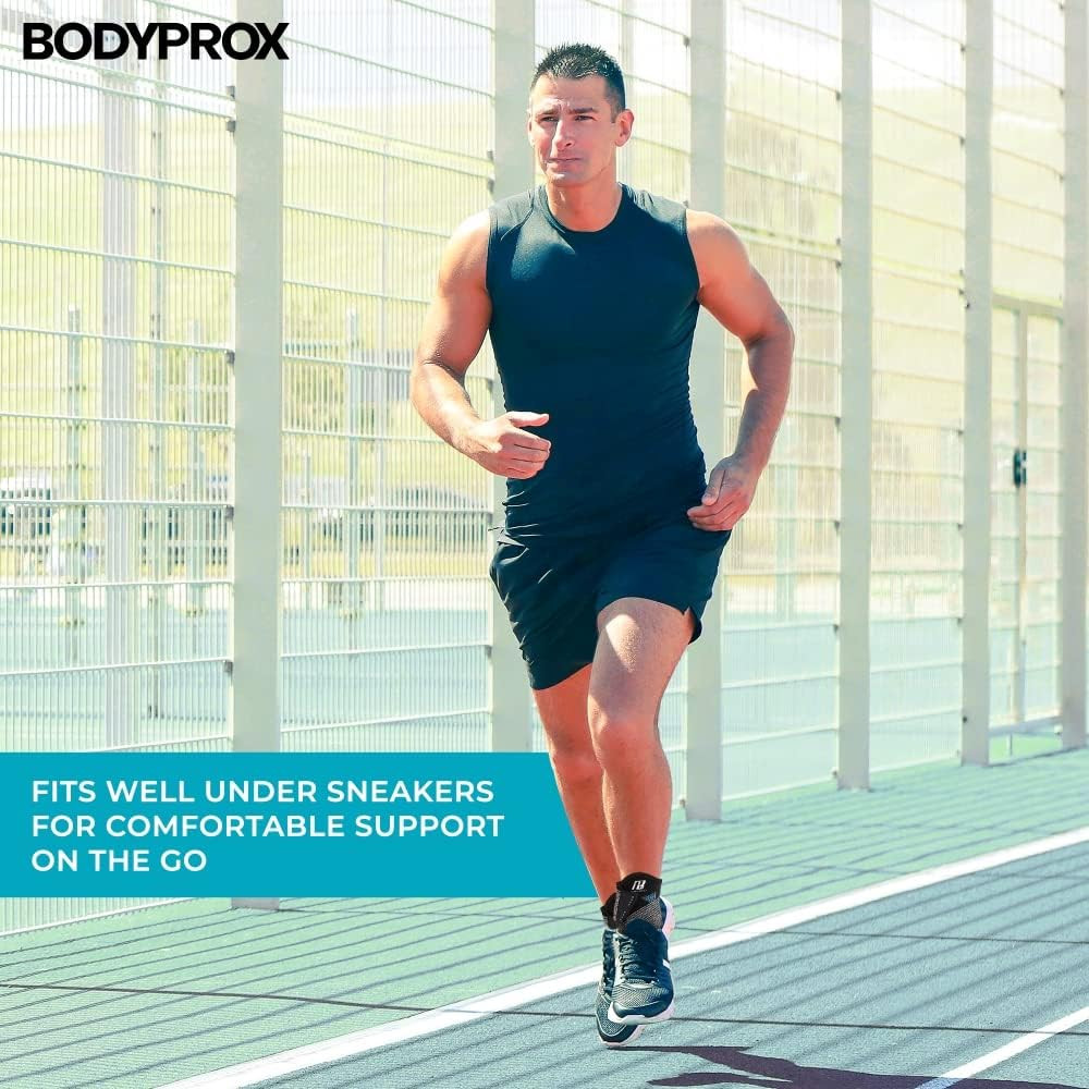 Ankle Compression Sleeve with Adjustable Strap, Mesh Open-Heel Support All Sizes