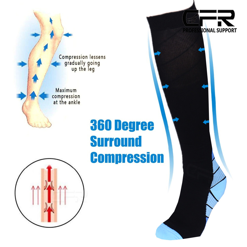 Compression Socks Calf Sleeves Leg Support Brace Anti Fatigue Circulation Unisex