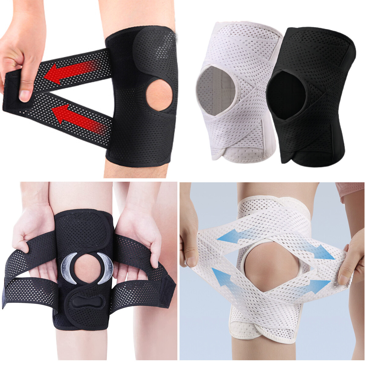 2x Knee Brace Meniscus Compression Sleeve Joint Support Patella Stabilizer Wrap