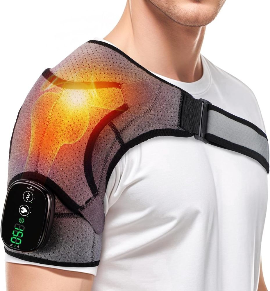 Electric Heated Shoulder Massager with Vibration Massage Brace Joint Pain Relief