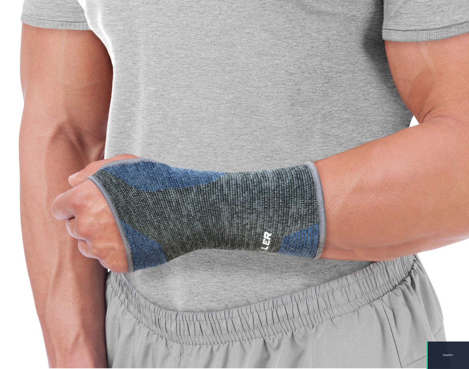 Wrist Support Brace Black Blue M/L Lightweight Thermo Reactive Polyester Blend