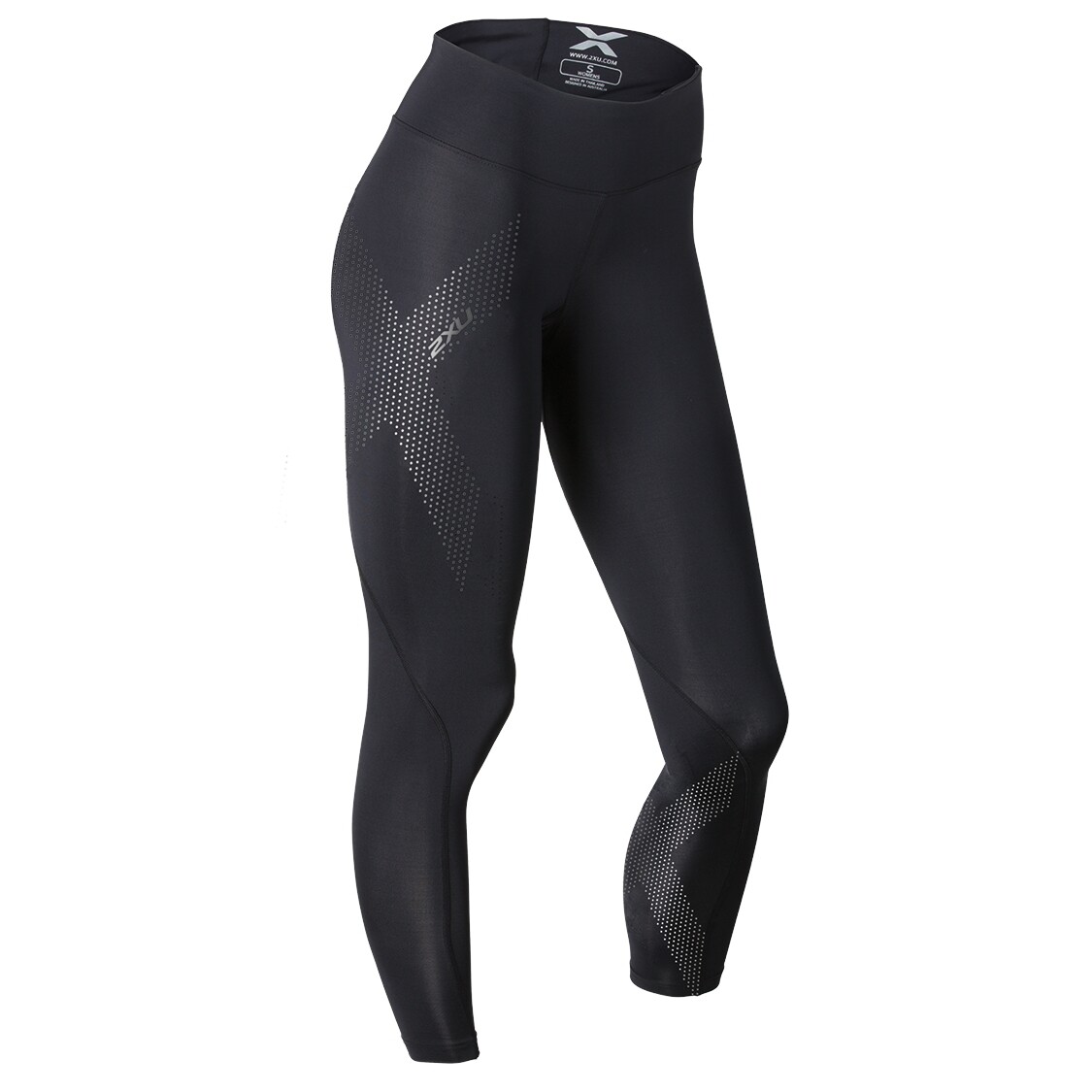 GREAT SAVINGS || 2XU Mid Rise Womens Compression Tights – Black/Dotted Reflectiv