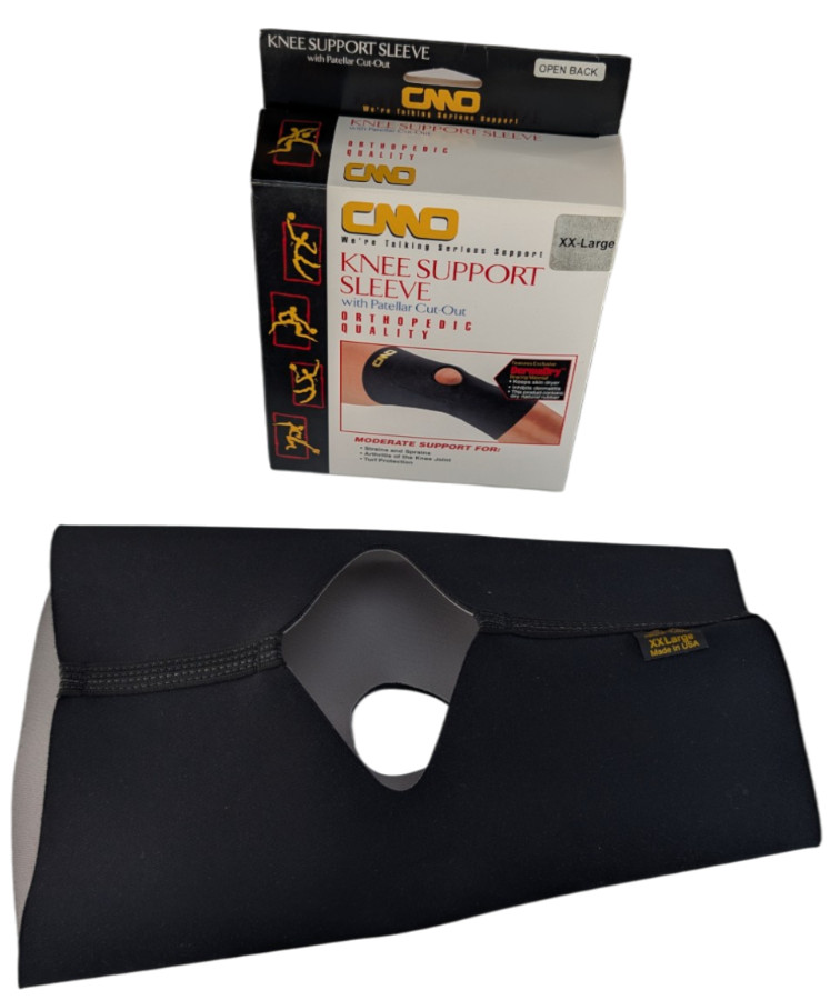 CMO Knee Support Sleeve Patellar Cut-Out Open Back XX-Large Black 0460
