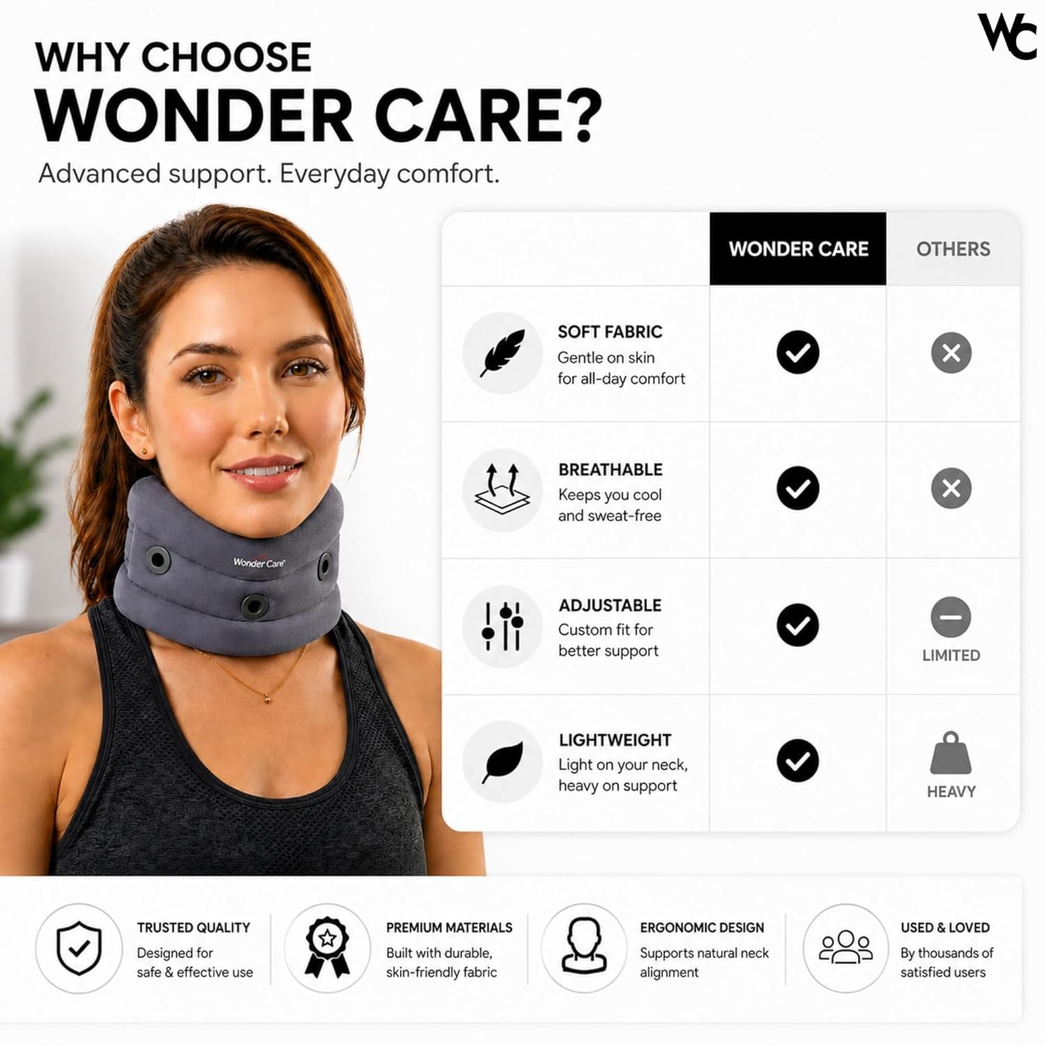 Adjustable Cervical Collar Neck Support Sleeping Neck Brace Relief Adjustable
