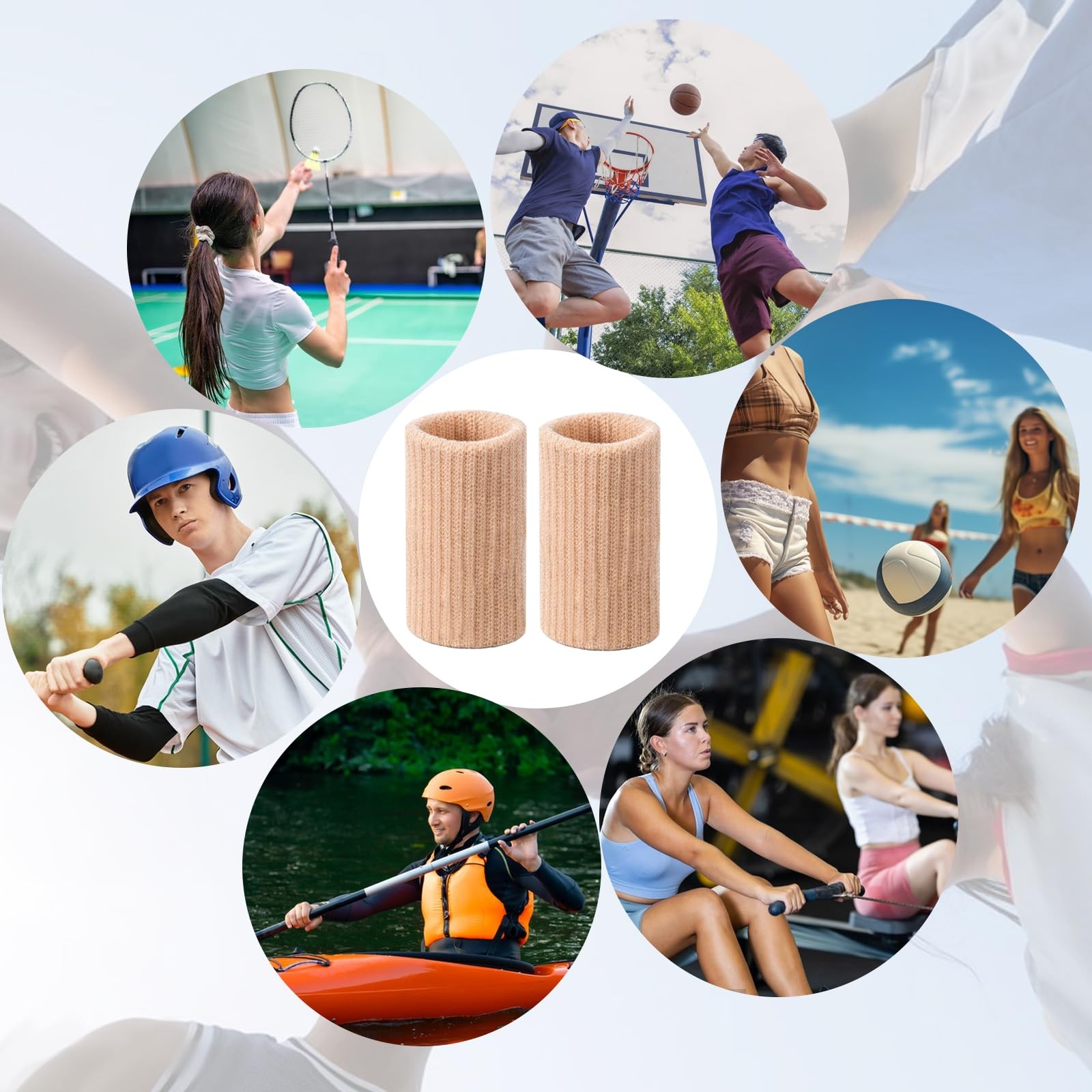 20 Pcs Breathable Finger Sleeves Thumb Splint Elastic Support Compression Sleeve