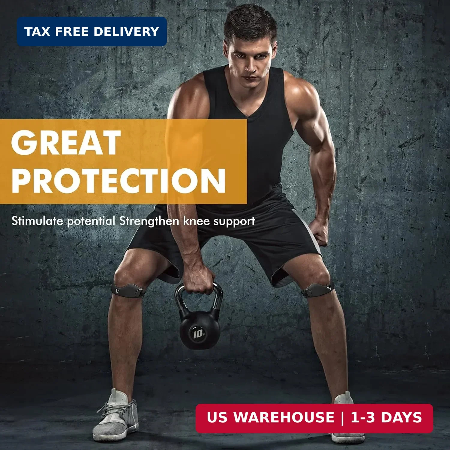 Silicone Patellar Tendon Support Strap 2-Pack, Knee Brace for Women & Men, Adjus