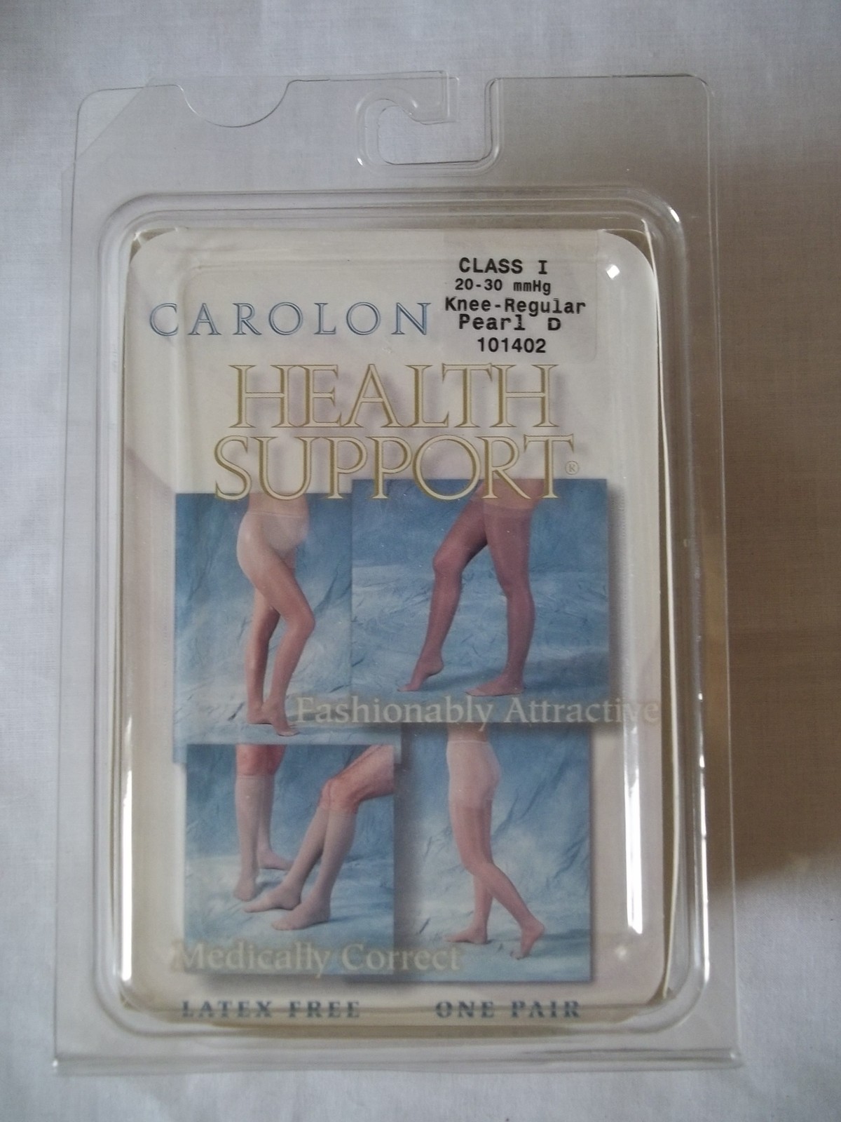 NEW Carolon Health Compression Support Hosiery Class I Size D Knee REG Pearl