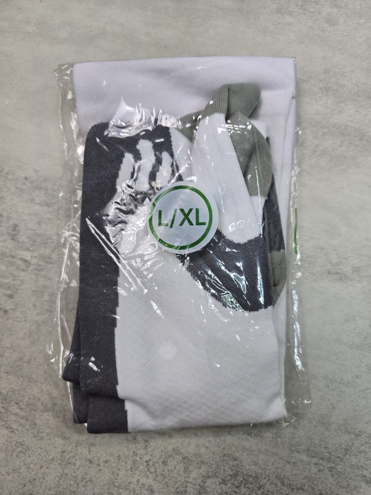 Compression Socks Unisex White Gray Knee High Medical L XL NWOT Firm Thick