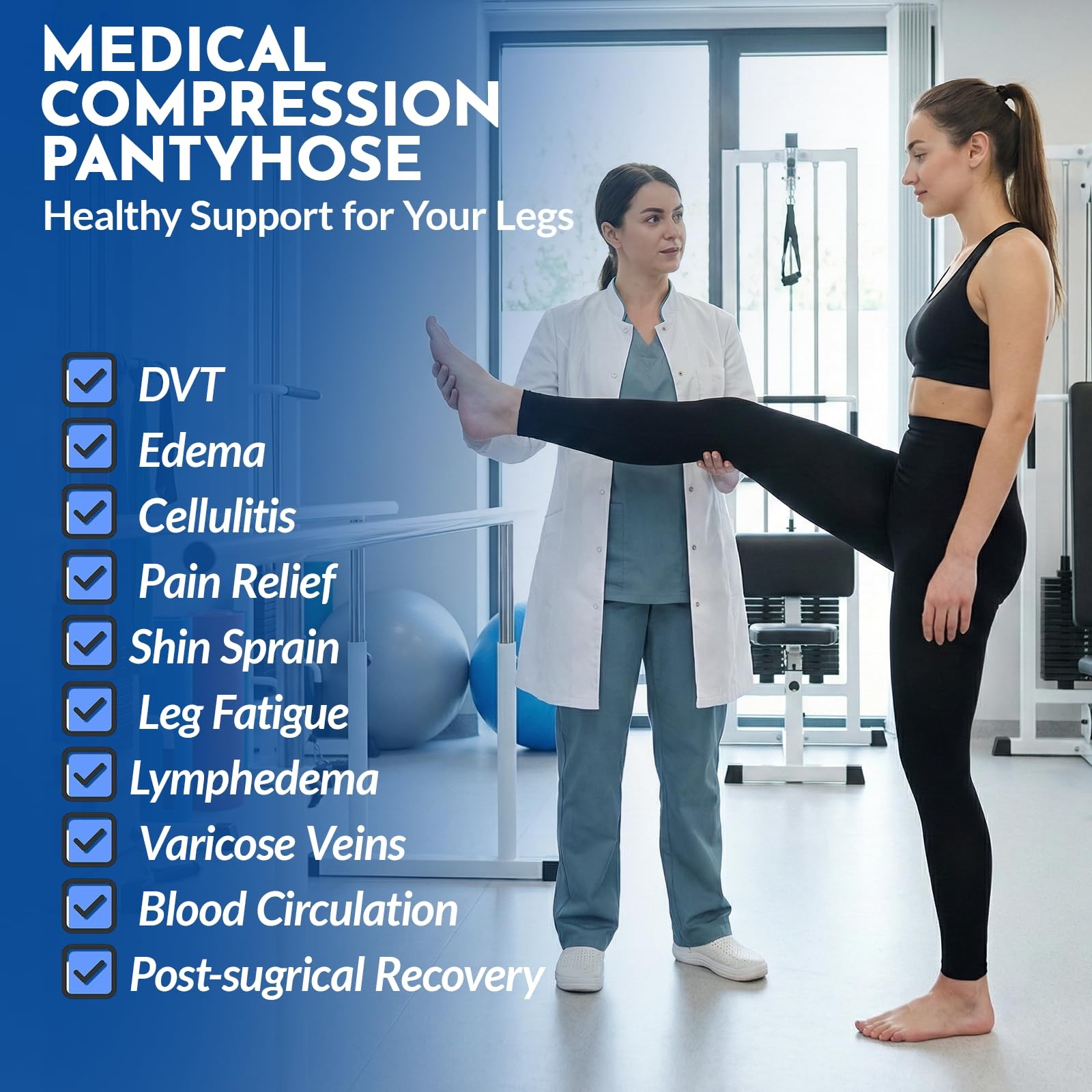 Koeosso Medical Compression Leggings 20-30mmHg Graduated Support Pantyhose