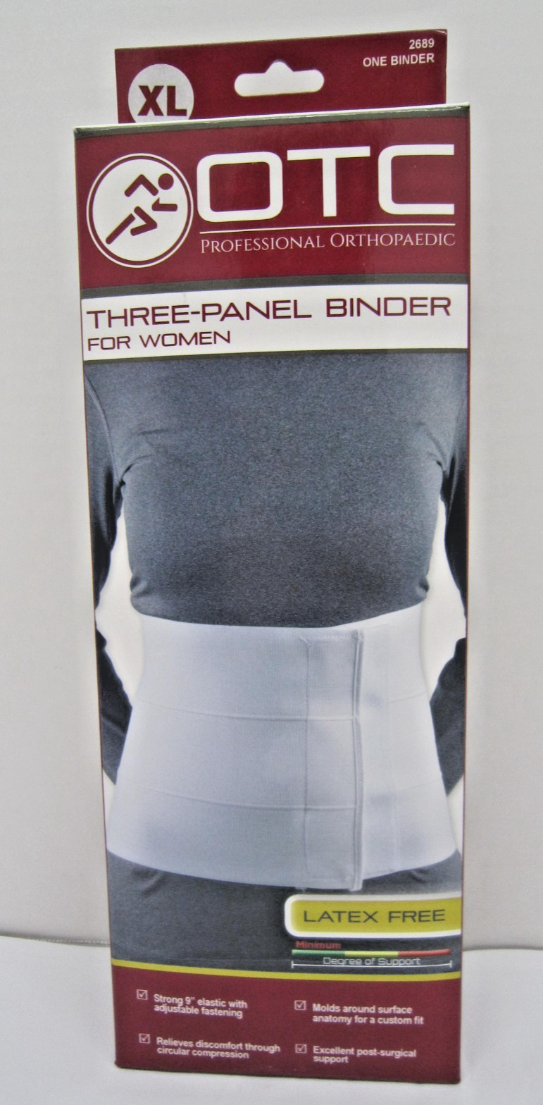 OTC Three Panel Binder For Women – 9 inch White (2689) Size XL. Latex Free