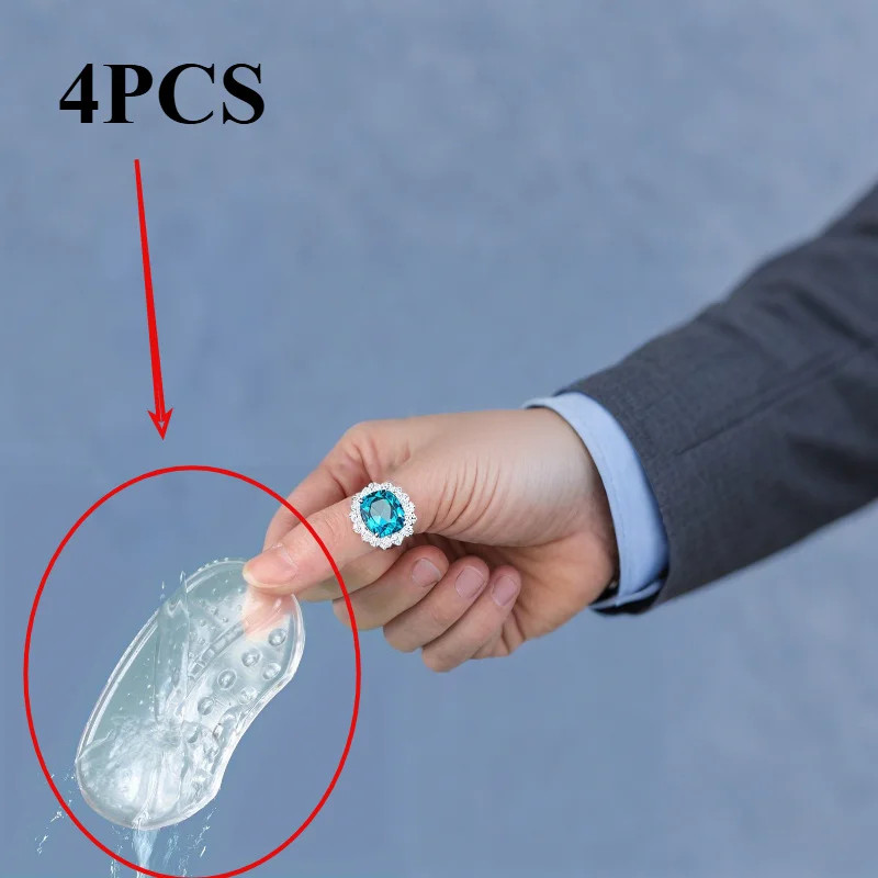 2/4/6-pcs Silicone High-Heel Arch Support Insoles, Anti-Slip Heel Inserts, Rubbe
