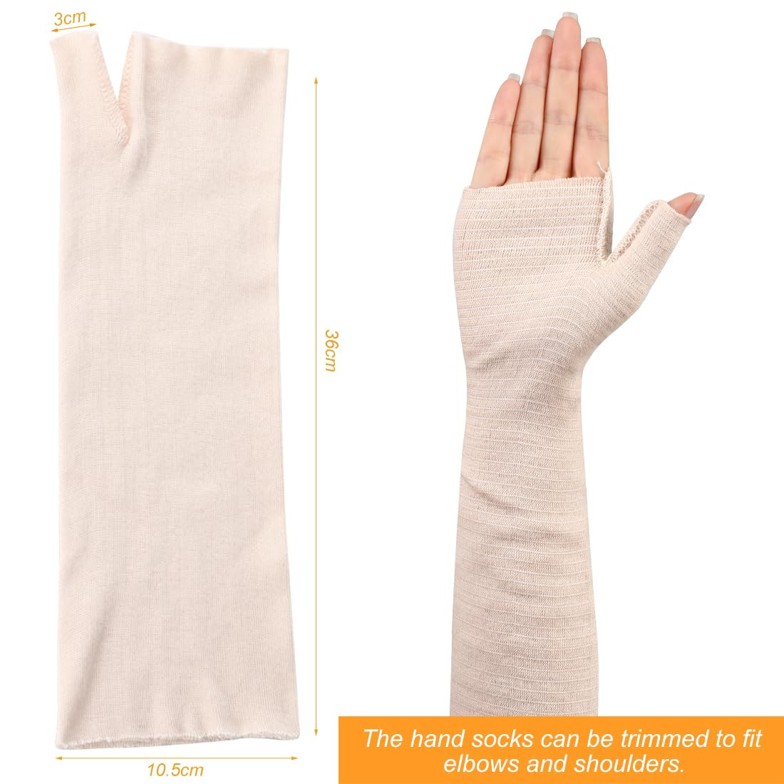 Tubular Stockinette, 4PCS Hand Socks for Splint Elastic Arm Cast Cover Gauze Sle