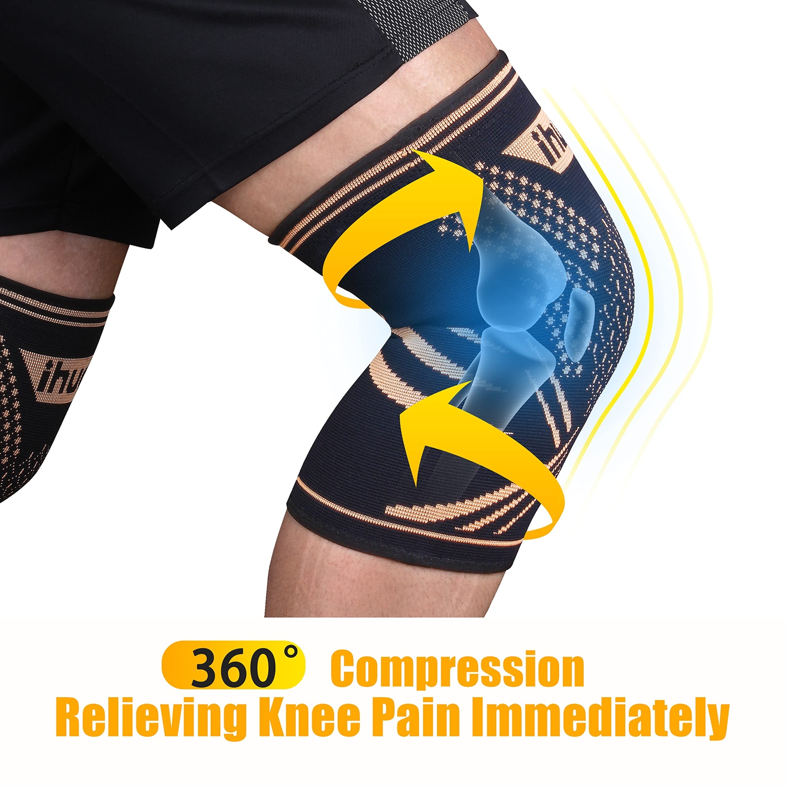 2 Pack Copper Knee Brace Compression Sleeves – Upgrade Support for Knee…