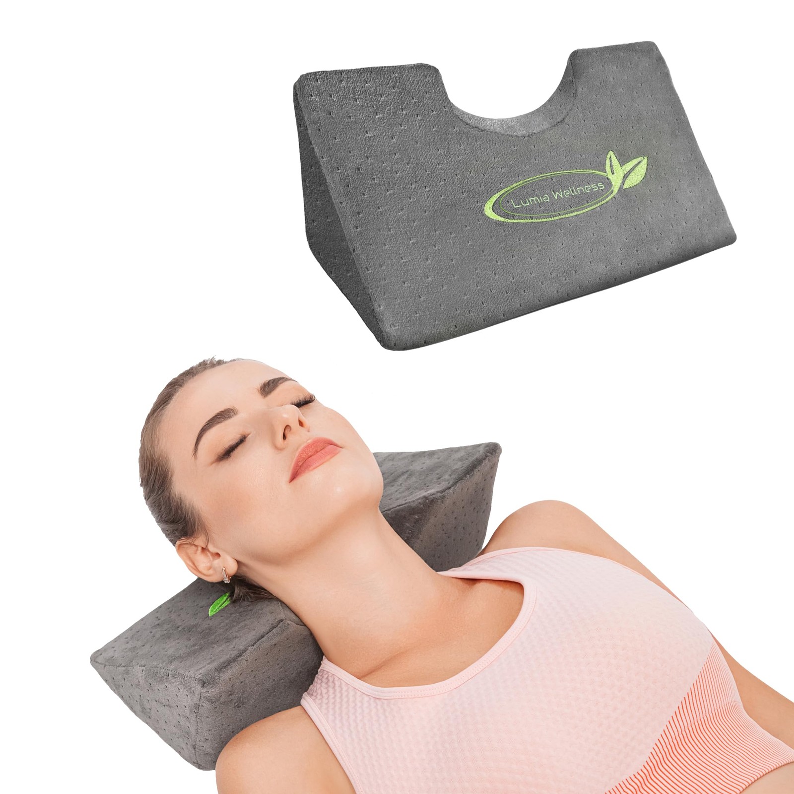 Cervical Wedge Pillow for Neck & Shoulder Pain Relief, Contoured Support