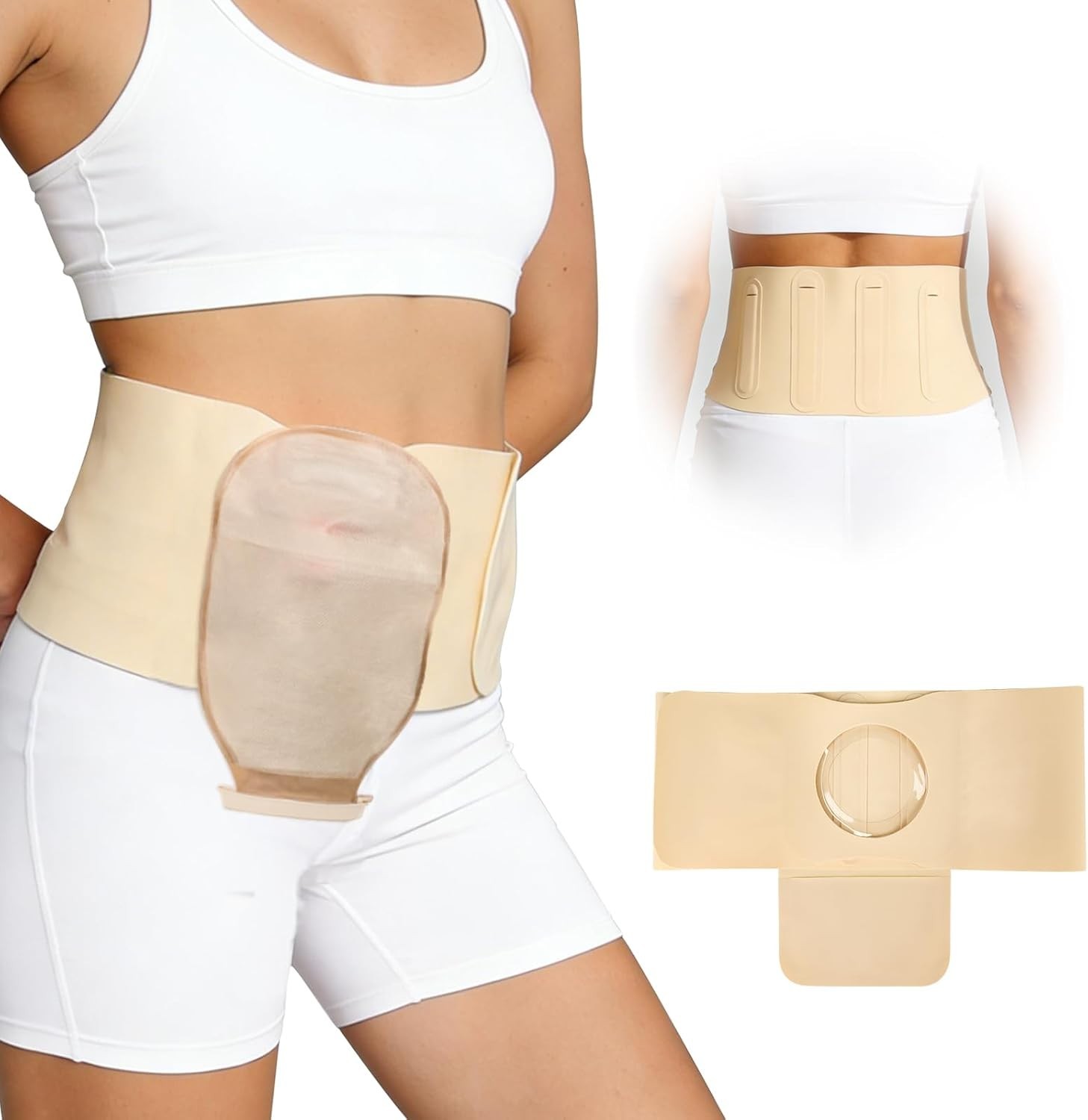 Ostomy Hernia Support Belt for Men & Women Soft, Irritation-Free Elastic LARGE