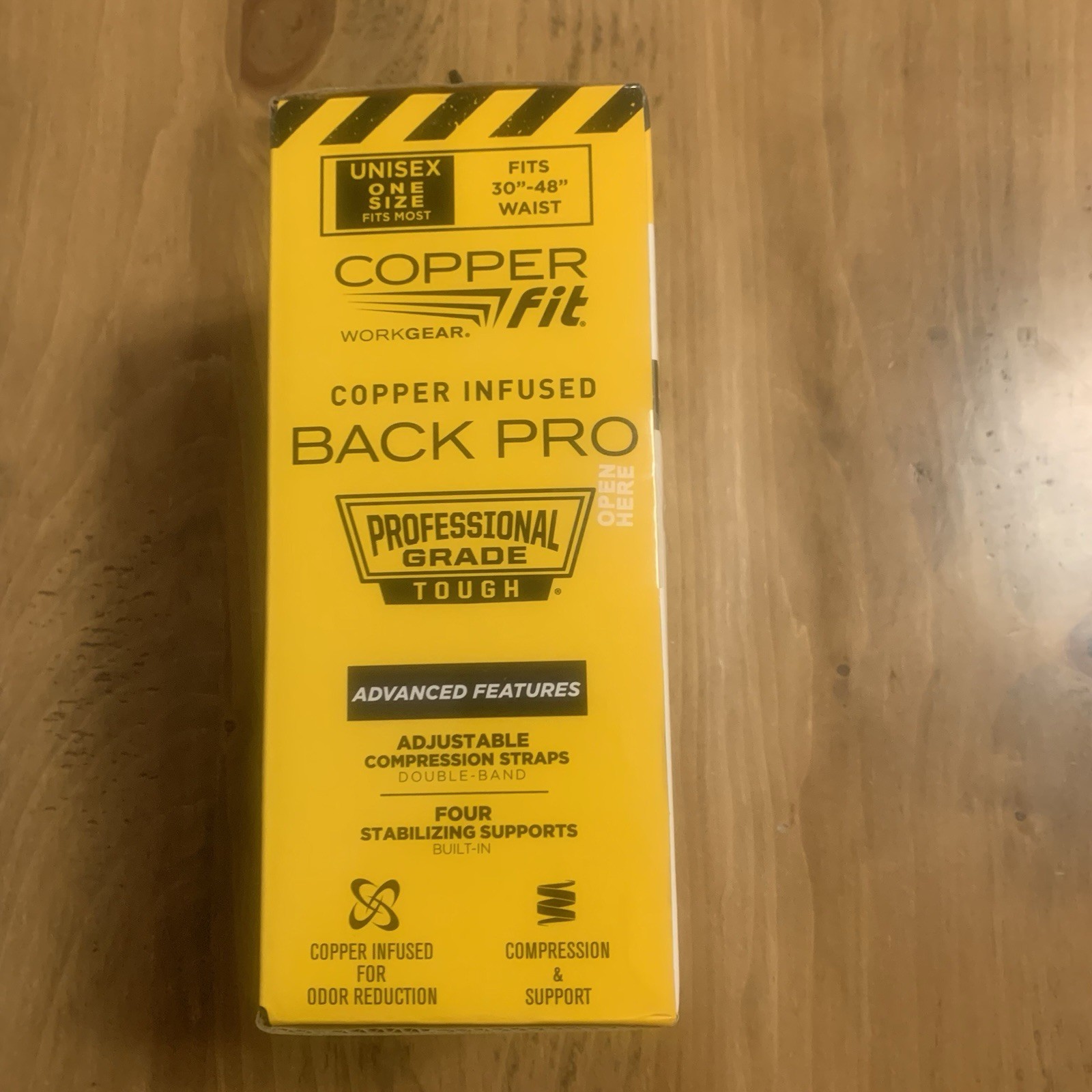 Copper Fit WORK GEAR-Back Pro Support Belt W/Straps- One Size Fits Most 30”-48”