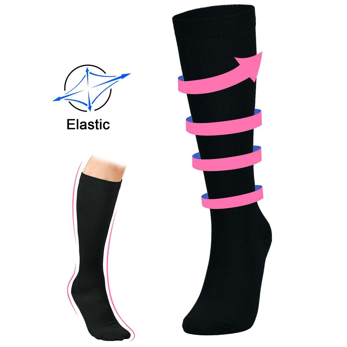 S-4XL Wide Calf Plus Size Compression Socks Women Men 20-30mmHg Medical Stocking