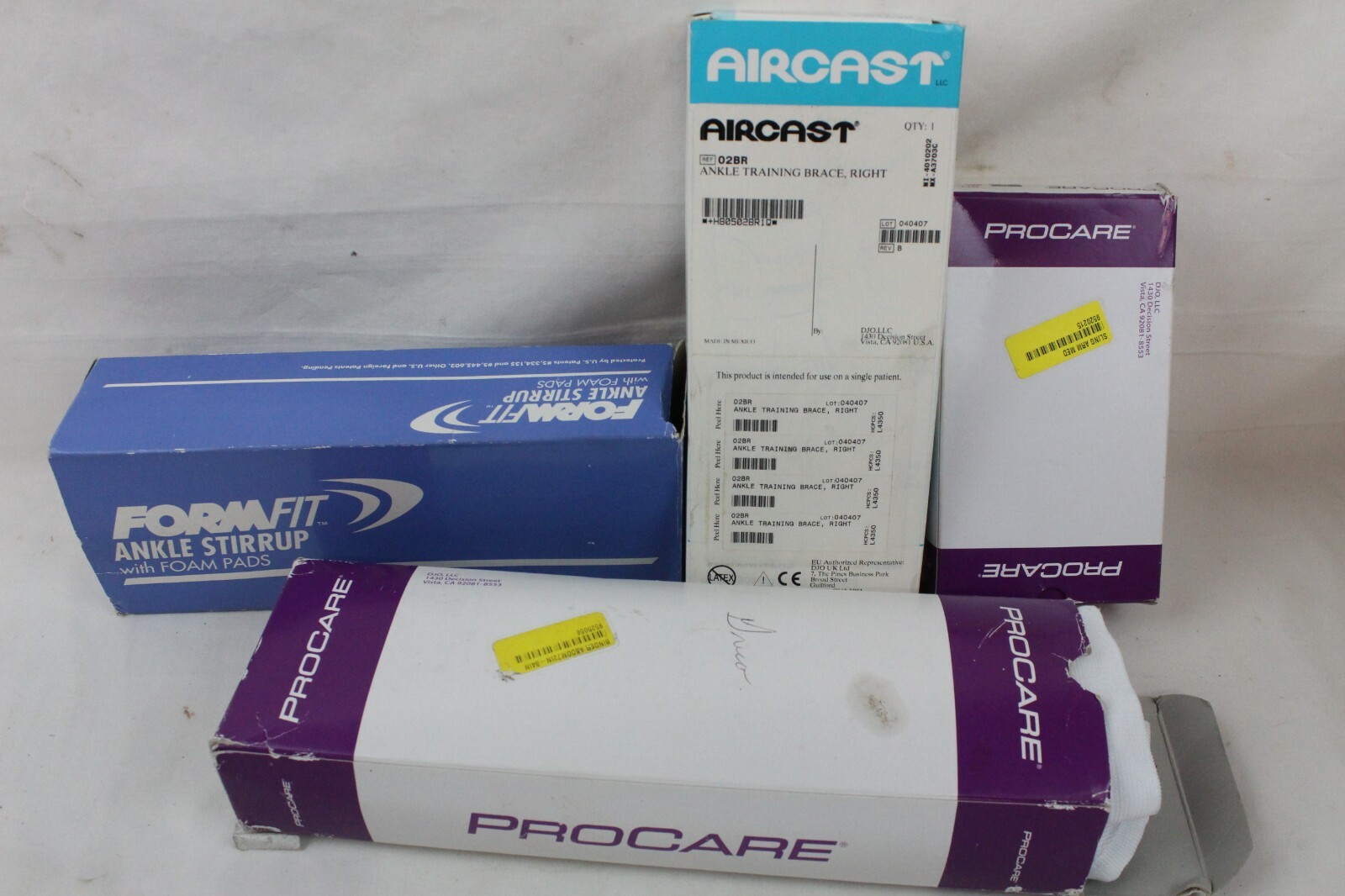 4 NEW NIB Ankle Aircast Ankle Stirrup 4-Panel Binder Deluxe Arm Sling Procare