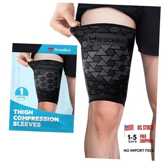 Thigh Compression Sleeves (1 Pair), Upper Leg Sleeves, Hamstring & Quad Medium