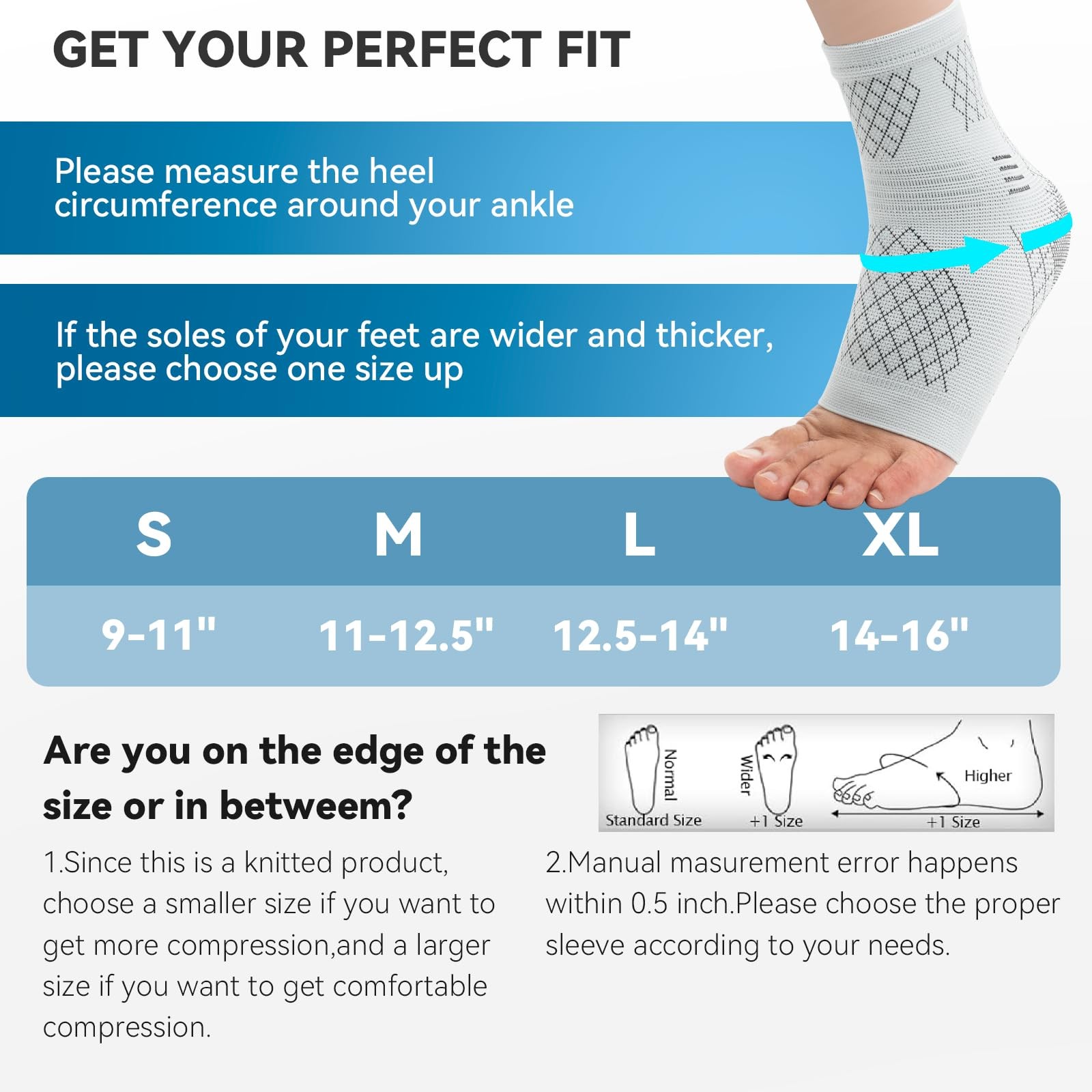 2 Pack Ankle Brace & Ankle Compression Sleeve for Women Men