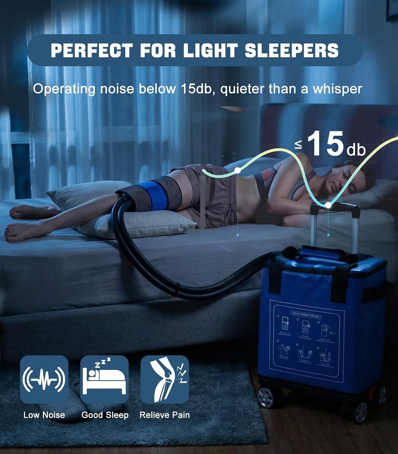 19Qt Cold Therapy Machine Knee Shoulder Hip Ankle Timer Remote Quiet Pump