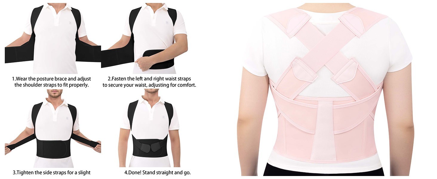Back Brace Posture Corrector for Women and Men Upgraded Dynamic Traction Correct