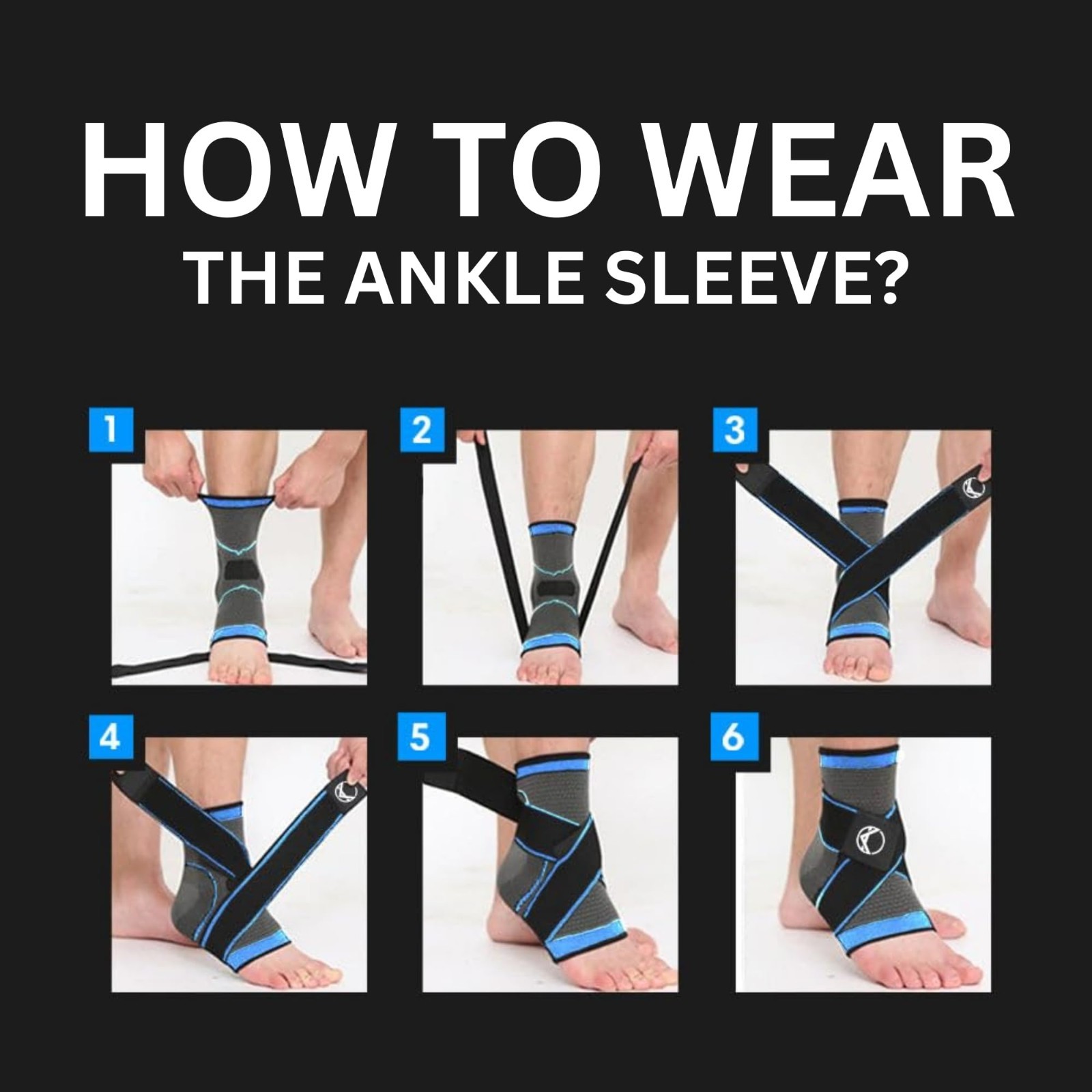 Ankle Compression Sleeve & Brace for Plantar Fasciitis Relief | Adjustable Suppo