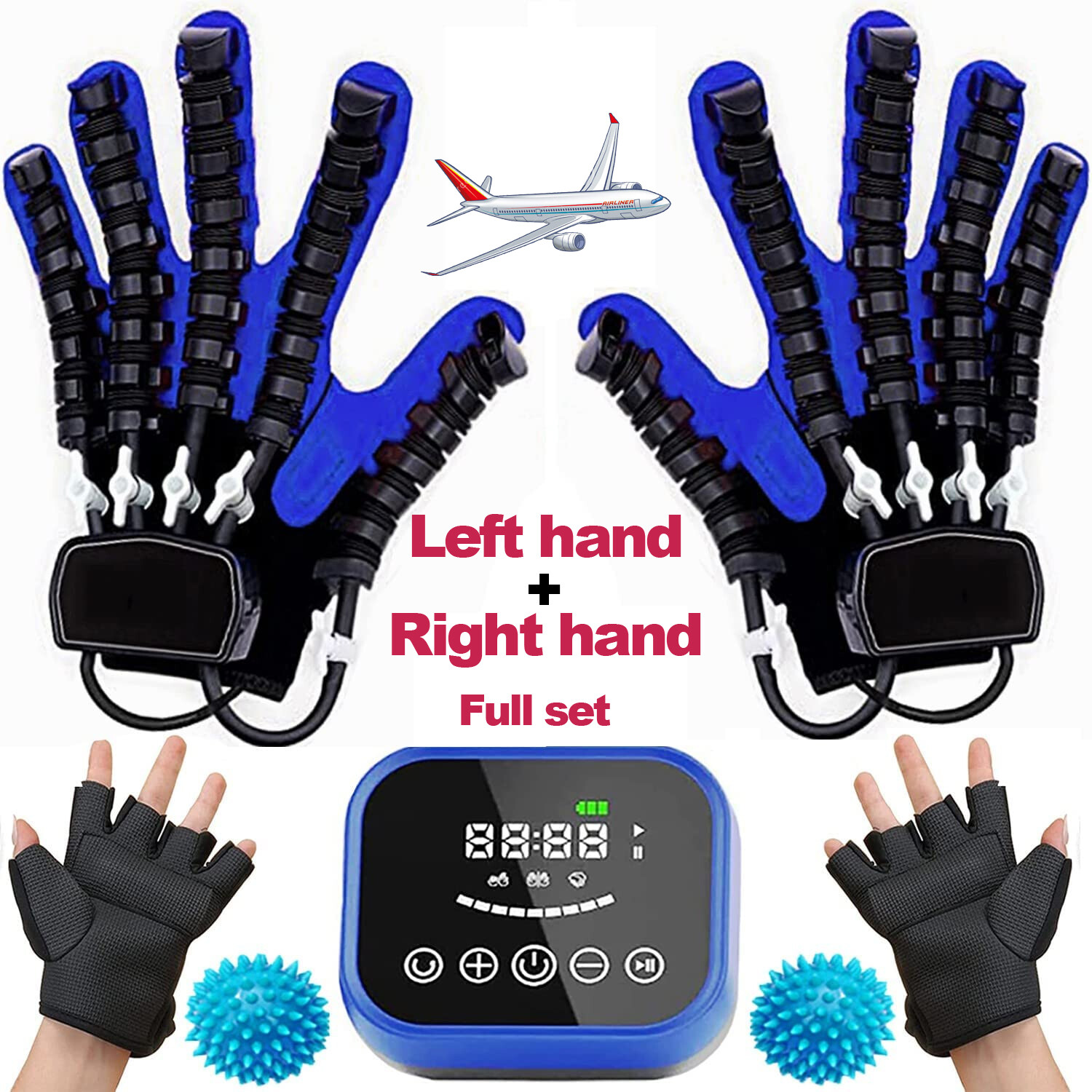 (Left+Right) Hand Function Rehabilitation Robot Gloves for Hemiplegia Recovery