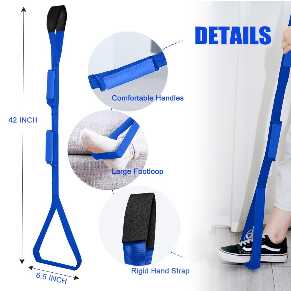 42 Inch Leg Lifter After Hip Replacement Large Foot Loop Mobility Aid Blue