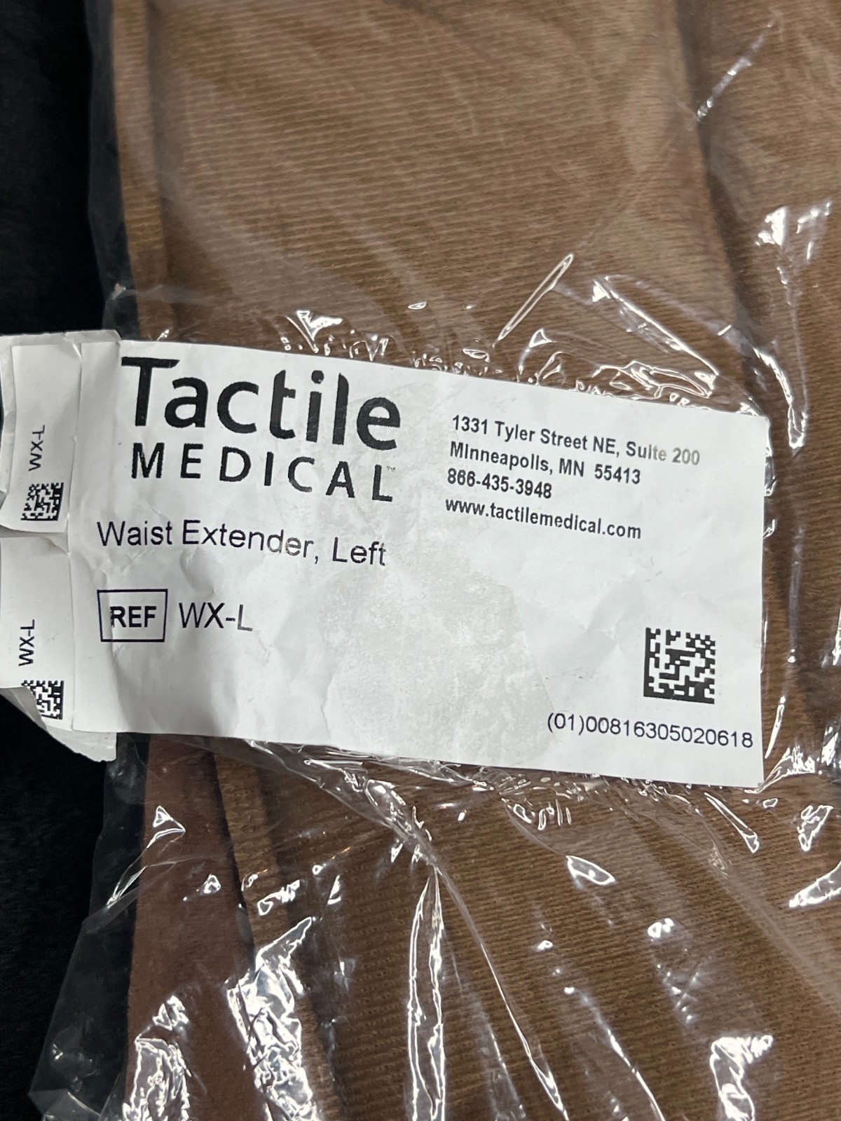 Tactile Medical Flexitouch Waist Extender Left WX-L Brown Open Package