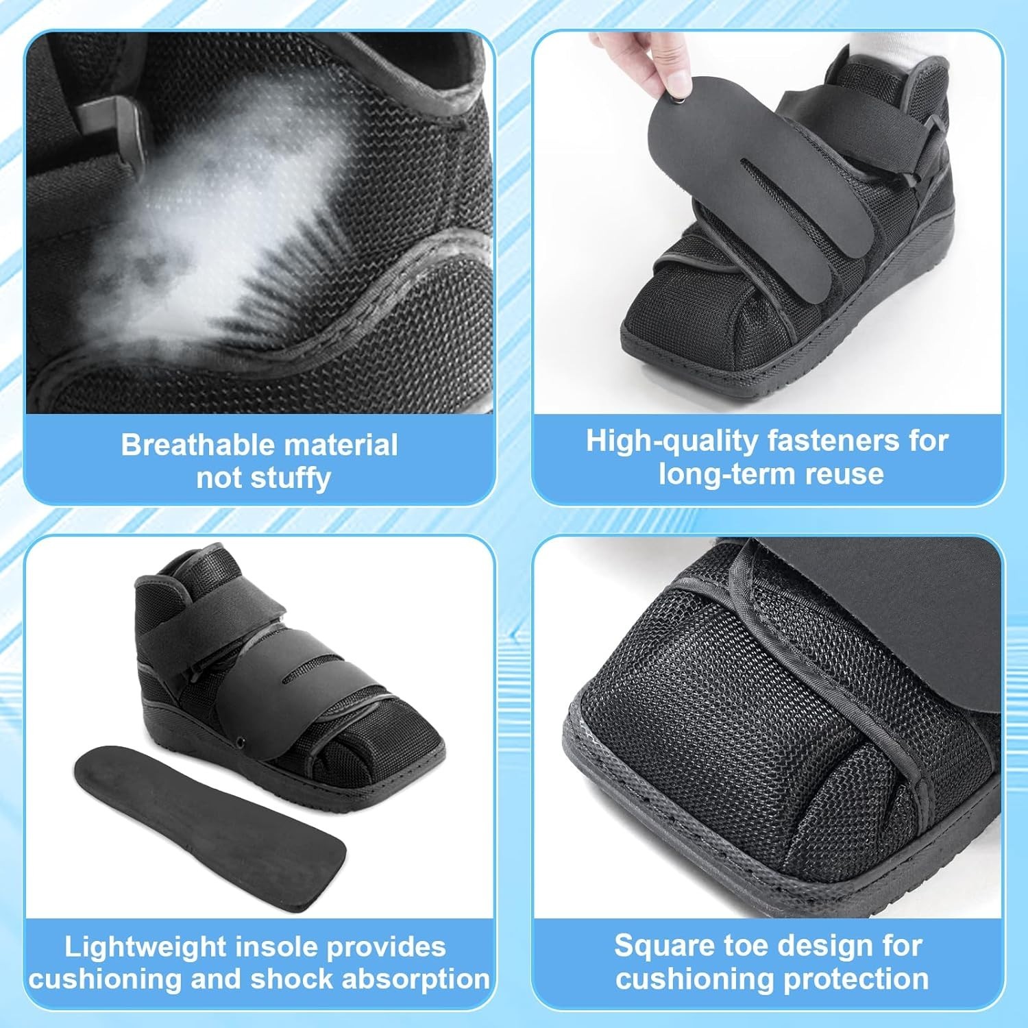 Durable Closed Toe Surgical Shoes – Lightweight Support for Fast Healing, Adults