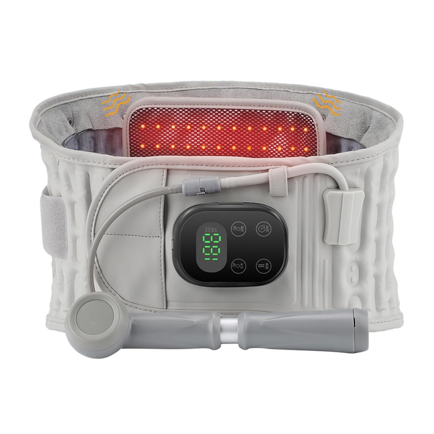 Back Decompression Belt Red Light Heat Vibration Spinal Air Traction Massage US