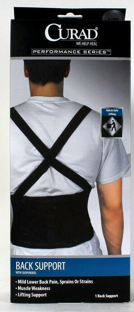 Curad Performance Series Back Pain Muscle Weakness Back Support With Suspenders