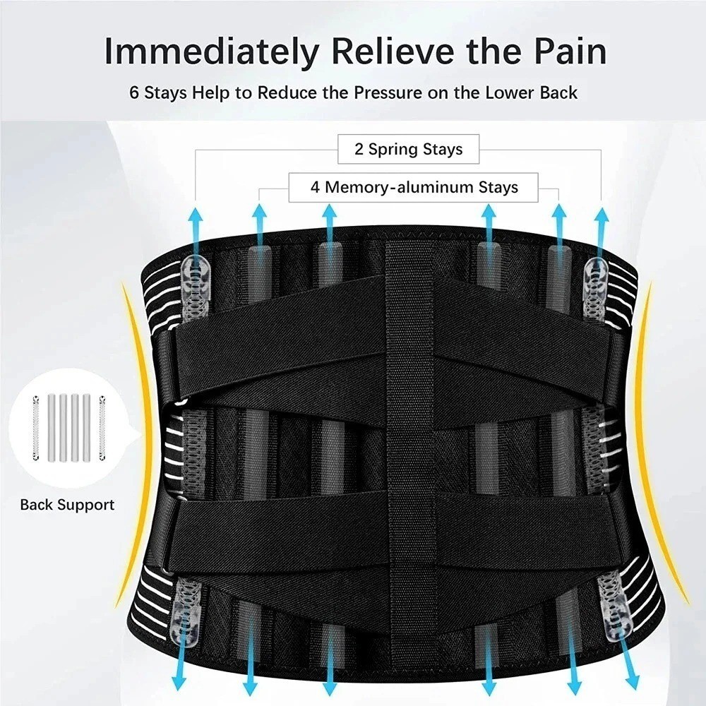 Adjustable Lower Back Brace Lumbar Support Waist Belt For Men Women Pain Relief