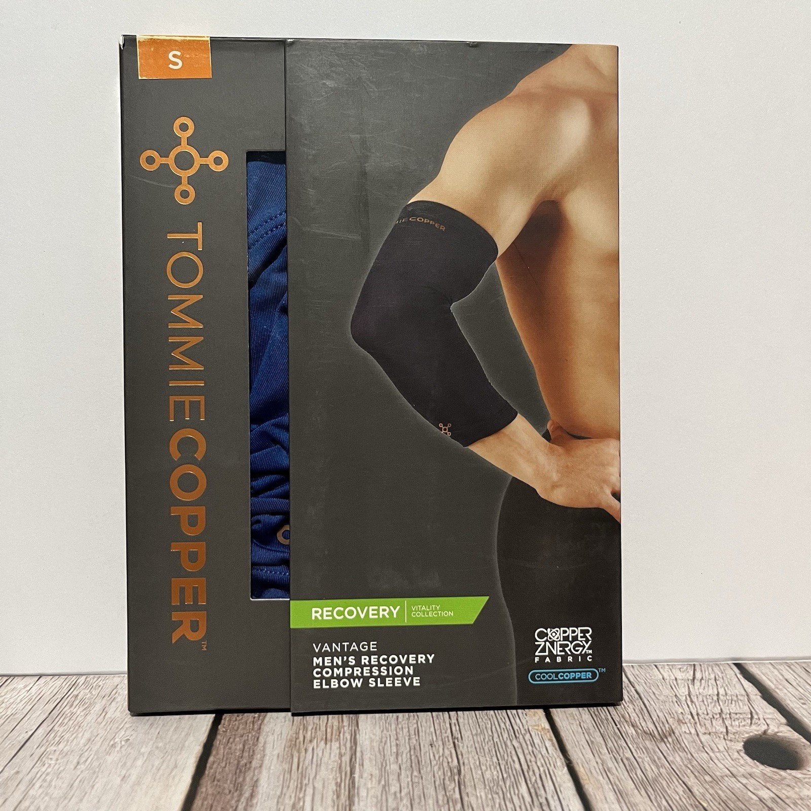 Tommie Copper Recovery Men’s Compression Elbow Sleeve Size Small Blue