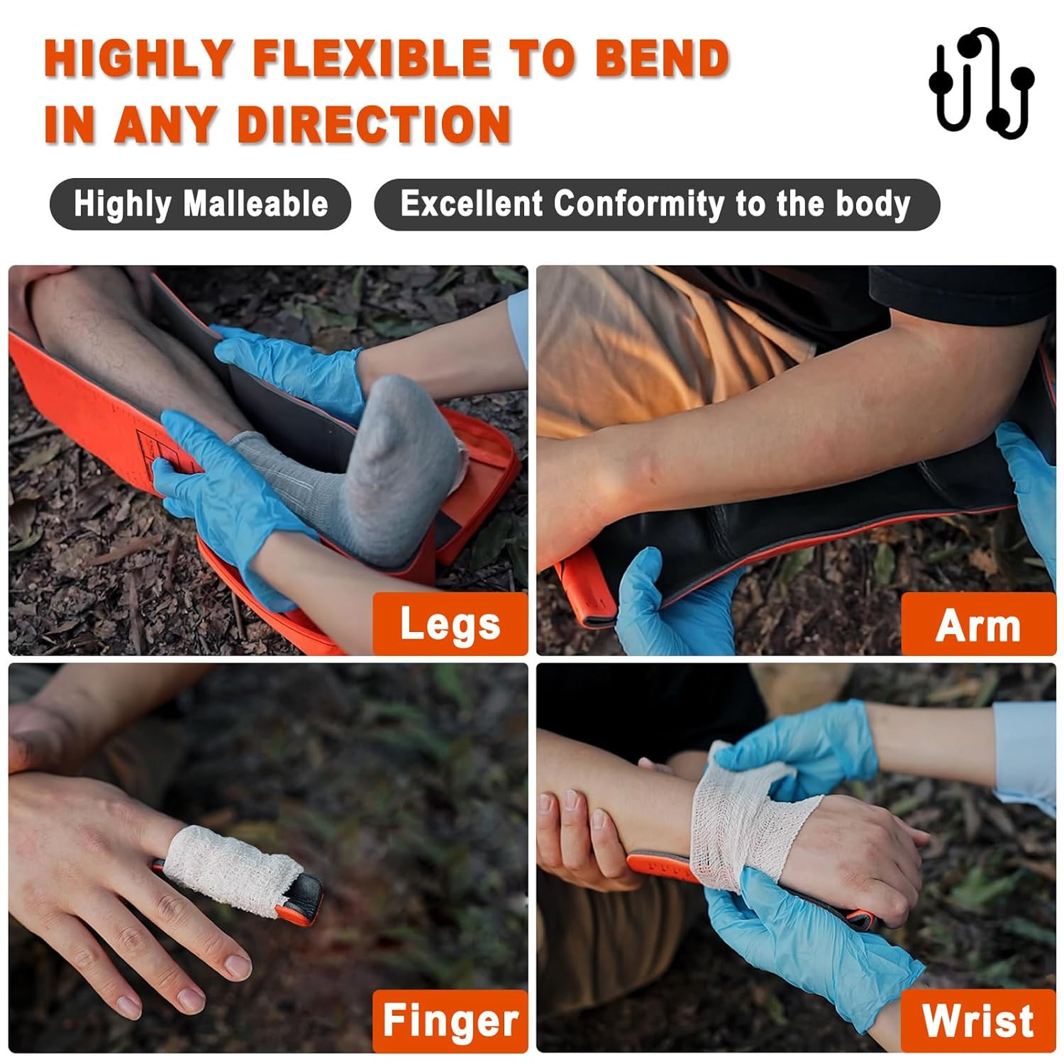 First Aid Splint, 36″ X 4.3″ Universal Aluminum Splints Kit, Waterproof First Ai
