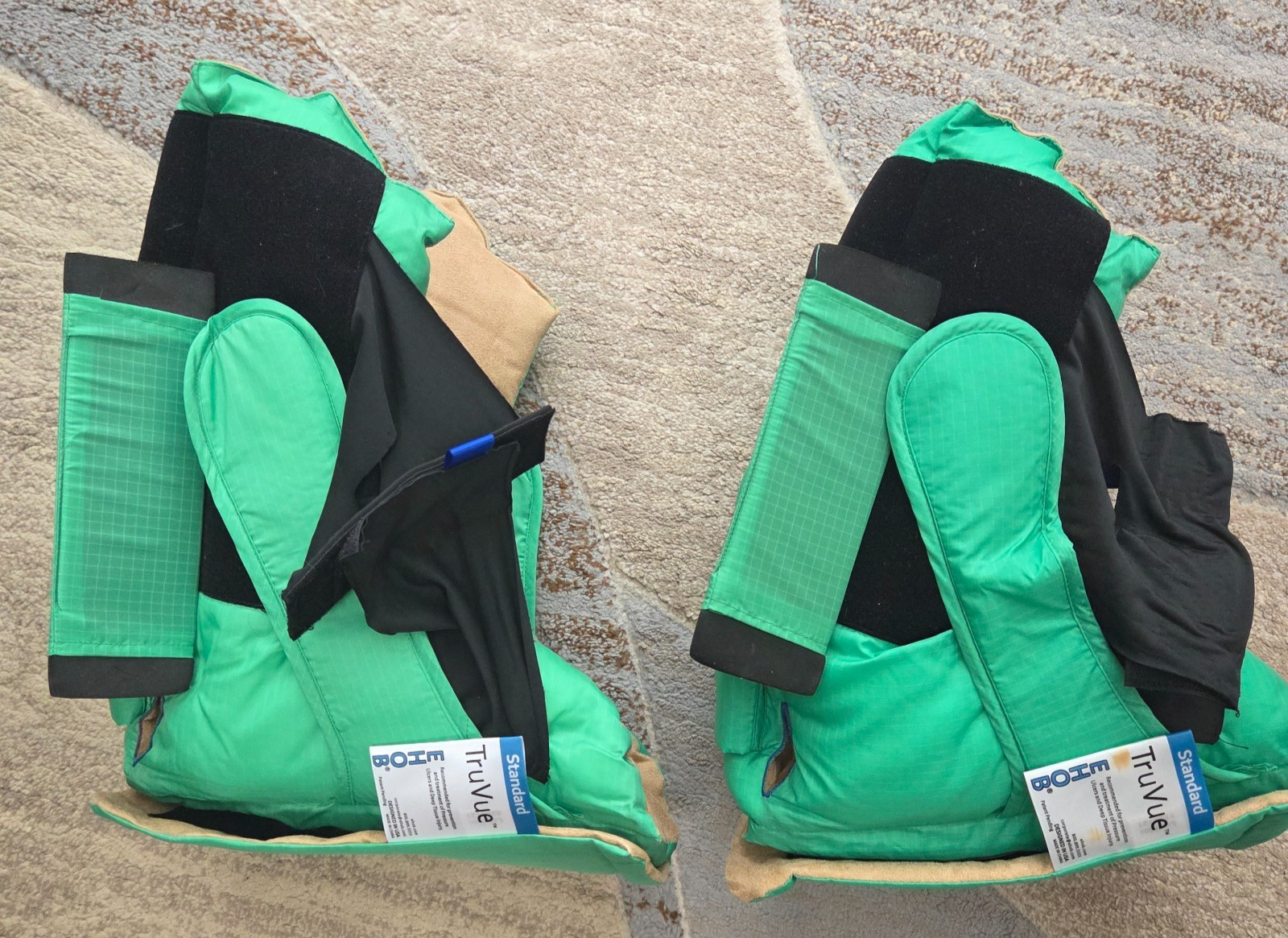 2 EHOB TruVue Heel Protector Boots with Wedges, Preventing Pressure Ulcer Green