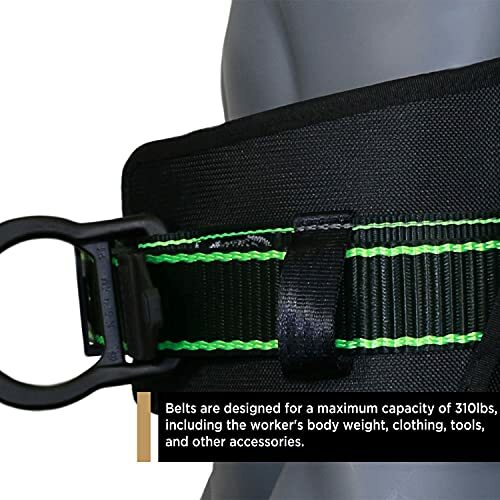 Fall Protection Safety Harness Work Positioning Padded Waist Back Support Belt
