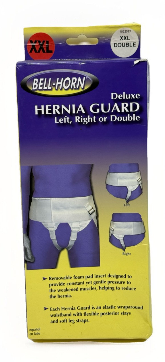 Bell-Horn Deluxe Woven Hernia Guard Support Belt Left Right Double Support XXL